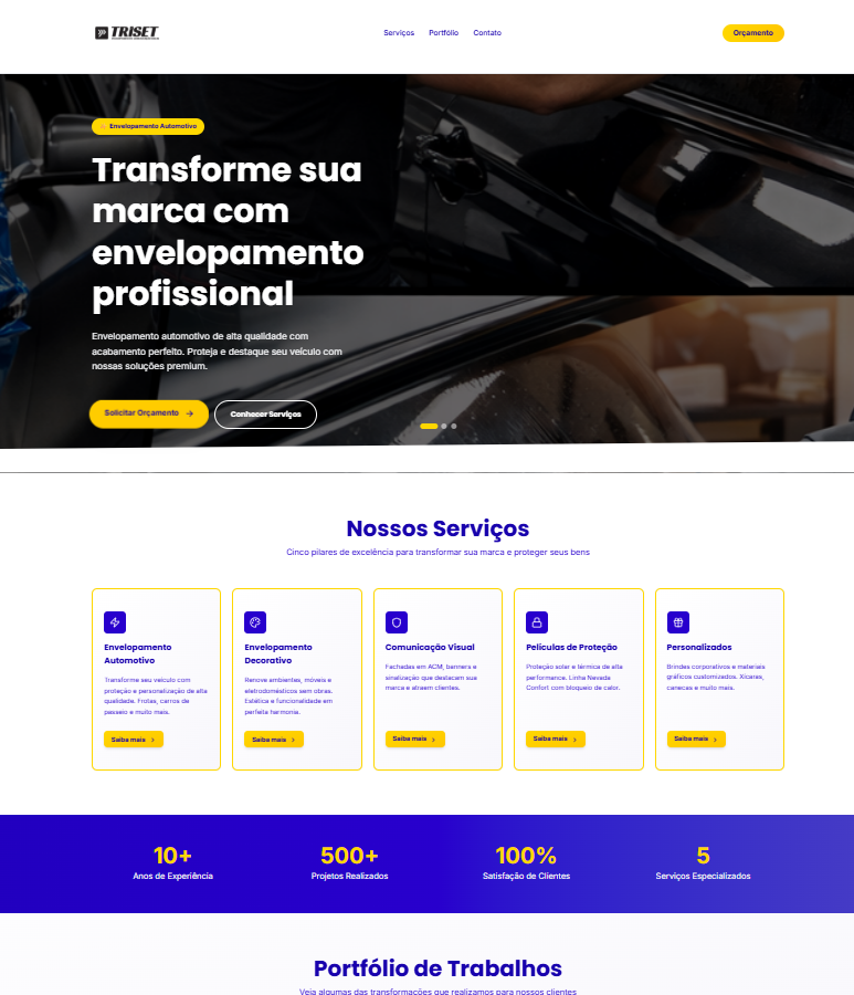 Landing page Triset