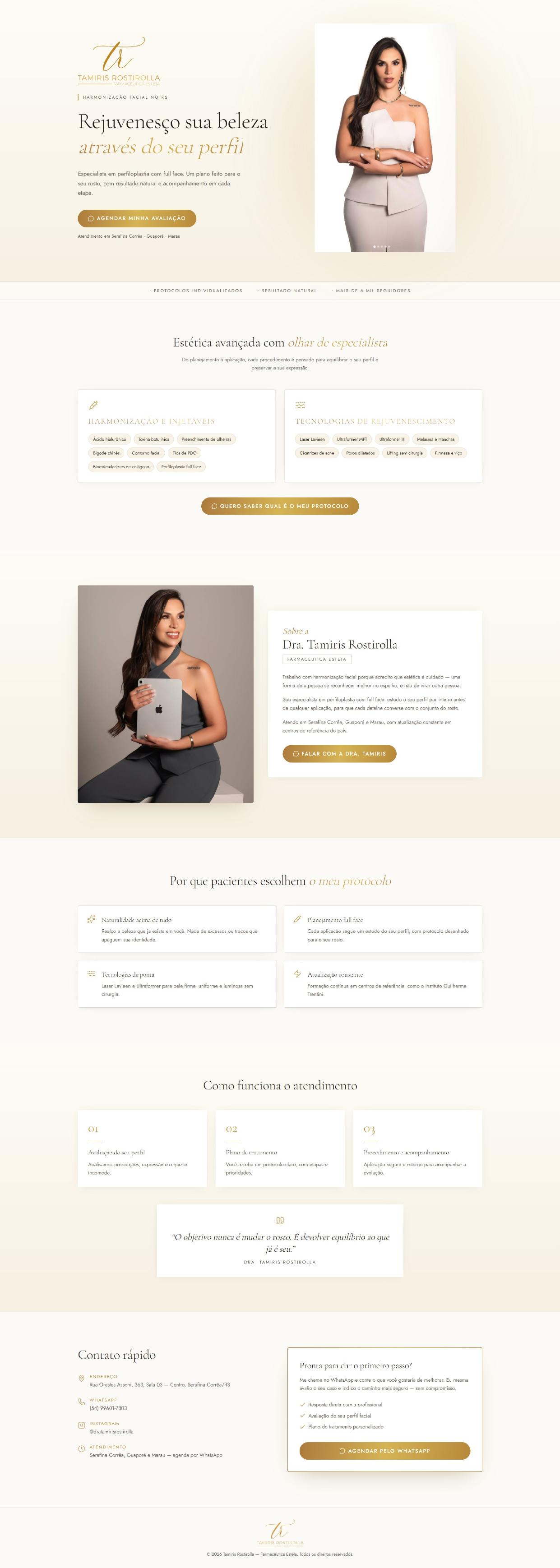 Landing page Dra. Tamiris Rostirolla
