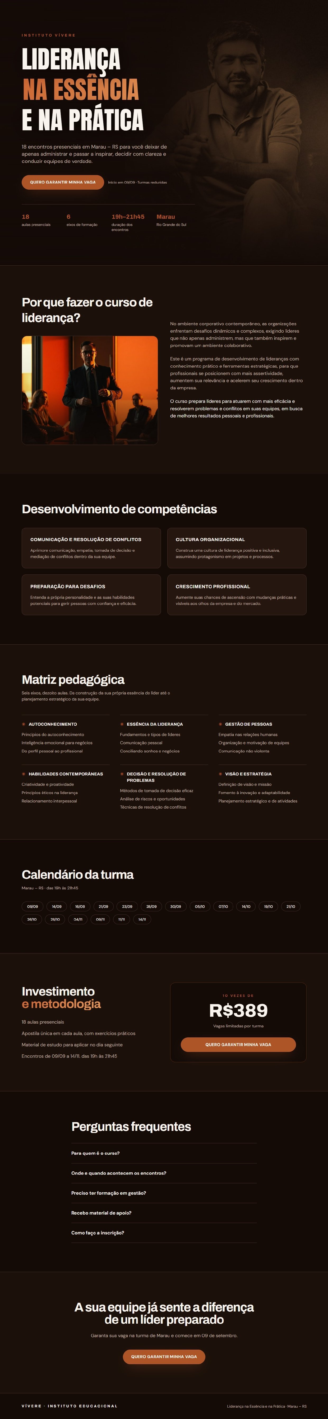 Landing page Instituto Vívere